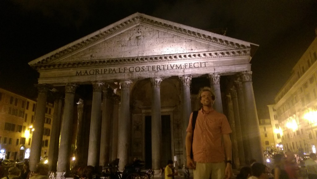 In front of Pantheon, which was built in era of Roman Empire in 128 AD.