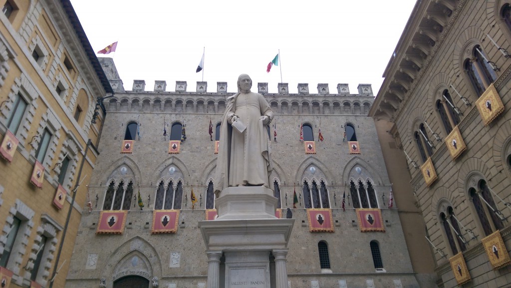 Entrance to the oldest still operating bank in the world - Banca Monte dei Paschi di Siena.