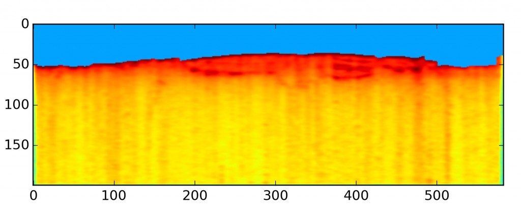 Subsurface Martian layers can be seen on this image which represent a cut 1100 km long.