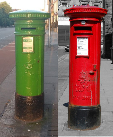 The UK and Ireland - worlds apart (red postbox from https://flic.kr/p/6gveP7)