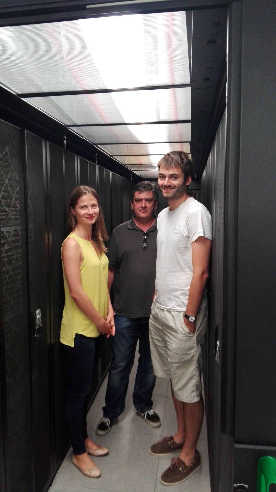 Visiting Aris supercomputer with Dimitris and Juan